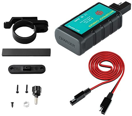 ibasenice 2sets Fast Charging Sae Phone Charger for Motorcycles Dual Usb Cable Adapter Vehicle Fit