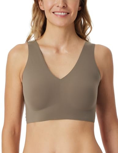 Schiesser Damen nahtloses Bustier mit herausnehmbaren Pads - Invisible Soft, Taupe_181767, 38