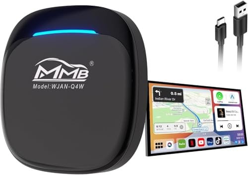 MMB CarPlay Magic Box Carplay 2025 Newest Android 13 Multimedia Video Ai Box, QCM 6225 8-Core 8+128GB Online Youtube/Netflix/Google Store, Support HDMI Output & SIM Card CarPlay & Android Auto