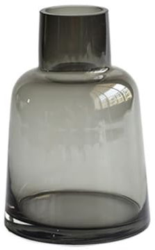 Jarrón Decorativo De Vidrio con Forma De Flor Contenedor De Vidrio Gris Ahumado Decoración para El Hogar La Oficina Y El Escritorio