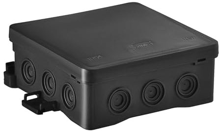 SIMET Anschlussdose NS7 FASTBOX&HOOK, Abmessungen 100x100x40 mm, schwarz, halogenfrei, selbstverlöschend, UV-beständig, IP54, 60 Stück