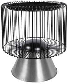 Qiyano Beistelltisch rund mit konischem Fuß außergewöhnlich elegant Eisen Metall & Marmor Wohnzimmer Nachttisch Pflanzenständer Dekoration pflegeleicht Höhe: 56,5 cm Farbe: Schwarz/Silber