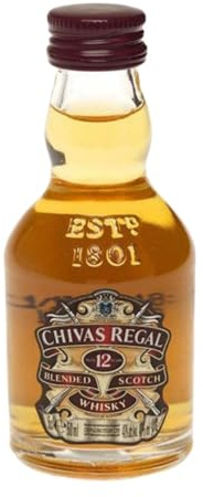 Whisky Blended Caja de 6 unidades Chivas Regal Cristal 12 Años Botellín Miniatura 5 cl