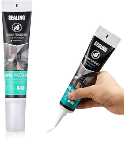 2 Pcs White Silicone Sealant, 300ml Tile Grout Repair Grout Reviver, Anti Mould Silicone Sealant White, Multi Purpose Bathroom Silicone Sealant for Loose Tiles
