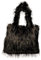XXL Shopper Fransen Flauschige Damen Handtasche Schultertasche Herbst Winter Weekender Umhängetasche Animal Look Fellimitat Tote Bag Kunstfell Warme Tasche Uni Büro Freizeit (schwarz)