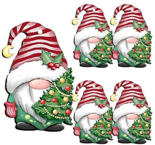 Gnomes Cabinet Knob Covers, 5 Pack Silicone Gnomes Door Knobs, Playful Christmas Gnomes Fridge Door Knob, Christmas Gnomes Cabinet Knob Covers Decorative for Cabinet Knobs, Home Decorations