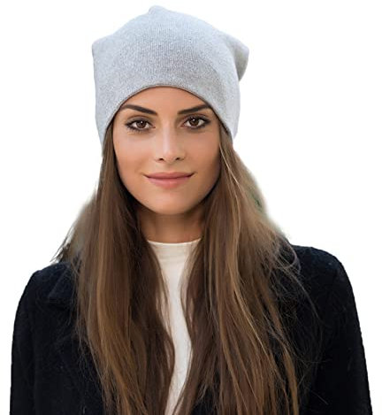 Générique Bonnet Unisexe 100% Pur Cachemire, Bonnet côtelé Chaud et Doux avec boîte-Cadeau pour Femme et Homme, Chaud Et Doux Bonnet Hiver, Tricoté Slouch Beanie, Bonnet Ski pour Hiver Et Automne,