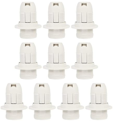 Namvo 10 pièces E14 filetage coque en plastique support d'ampoule E14 douille suspendue avec anneau de remplacement pour éclairage domestique et commercial (blanc)