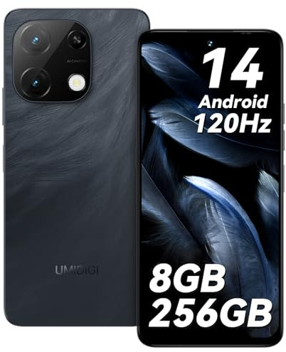 UMIDIGI Note 100A Mobile Phones, Android 14 Smart phone, 8(4+4) GB +256GB/1TB, 6.8 HD+ 120Hz Display Phones, 4G Sim Free Unlocked Mobile Phones, 5000mAh, 13MP, Dual SIM/FaceID/Fingerprint/GPS, Black