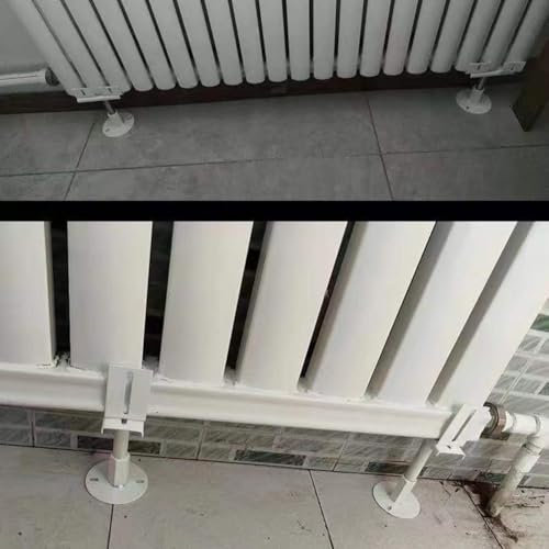 HEBEOT Lot de 2 supports de radiateur au sol réglables en hauteur avec base en acier 18 à 23 cm