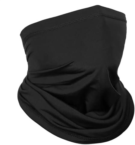 Cozonp Neck Gaiter Face Cover Bandana NP01 Cycling Snood Face Shield Mask Multifunctional Neck Tube Scarf Headwear for Men Women All Season Outdoor Sports-Black