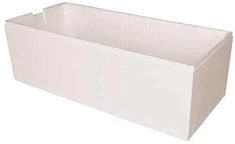 Calmwaters® Wannenträger 170 x 75 cm Modern Square, Passend für Rechteck-Badewanne 170x75 cm, Styroporträger, Schall- und wärmedämmend, Direkt verfliesbar, Badewannenträger in Weiß, 03AX3359