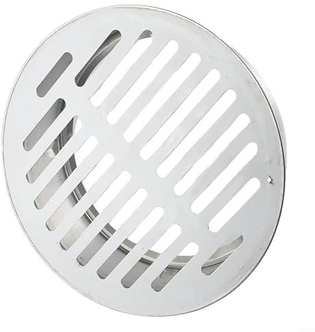 Cubierta de drenaje de suelo, cubierta de rejilla de drenaje plana redonda de acero inoxidable, drenaje de suelo antiobstrucción, filtro de tapas de drenaje para jardín de drenaje al aire libre (Ø90
