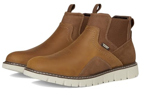 Nunn Bush Men's Karnak Plain Toe Chelsea Boots Lightweight Comfortable Chukka, Tan, 7 Medium