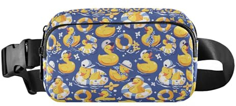Wasserdichte Gürteltasche mit verstellbarem Riemen für Radfahren, Wandern, Fitnessstudio, Gelbe Ente, Cartoon, 1 Size