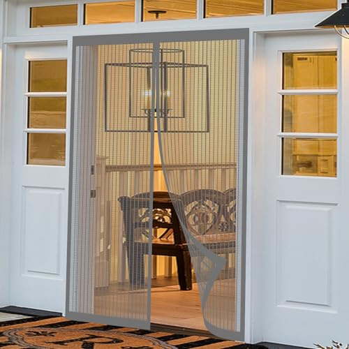Mosquiteras Magneticas 80 x 200 cm Proteger a su Familia Cortina Mosquitera Puerta Exterior Fácil Instalación sin Taladrar para Puertas de Madera, Puertas de Hierro, Gris