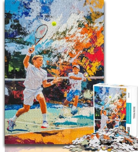 1000 Pieces for Adults Tennis Players 1000 Piece Jigsaw Puzzles for Teenagers Gifts,Decompressing Intellectual Educational Toy Secret Santa Gifts (26x38cm)