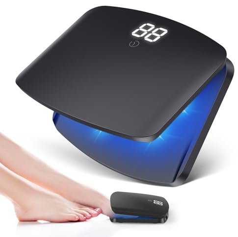 Appareil mycose ongle pied laser – dispositif traitement mycose ongles, 15 LED (11 lumière bleue + 4 infrarouge invisible), écran tactile minuterie 5/10/15/20 min, rechargeable USB-C-Noir