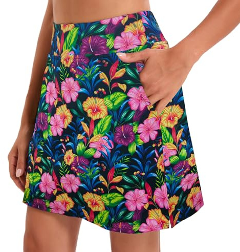 Oyamiki Skorts for Women UK Athletic Tennis Skirt with Shorts Casual Pockets Golf Skort High Waist Workout Summer Skirts