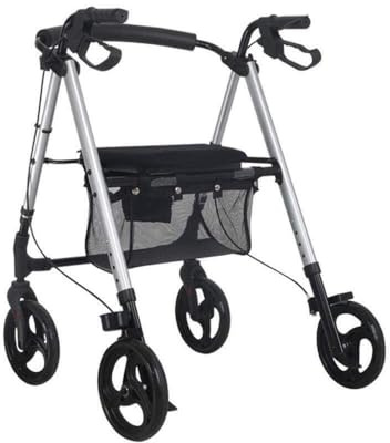 Faltbarer Rollator mit Sitz for Senioren, verstellbare Griffe und Sitzhöhe, leichter Rollator rehabilitation gehhilfe