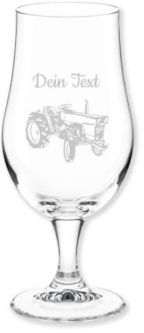 LALALO Bierglas mit Oldtimer Traktor Gravur für Männer