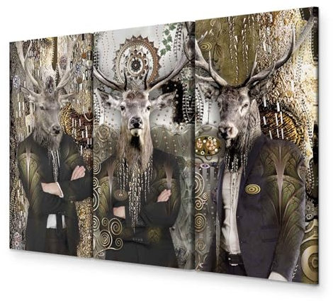 murando - Wandbilder XXL Tiere Hirsch 135x90 cm Vlies Leinwandbild 3 Teilig Kunstdruck modern Wandbilder XXL Wanddekoration Design Wand Bild - Abstrakt Design g-A-0135-b-f