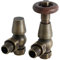 Milano Windsor Traditional Brass Angled Heated Towel Rail Radiator Thermostatic Valves