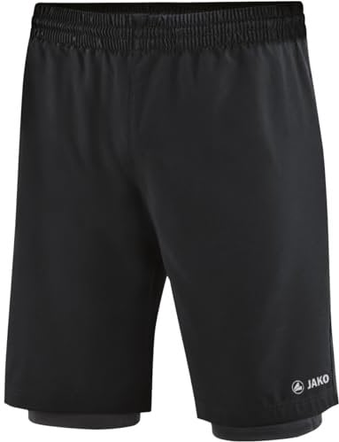JAKO Herren 2-i-1 Short, Schwarz, XXL EU