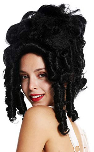 WIG ME UP - VK-38-1B Perruque dame théâtre cosplay baroque pompafour Marie Antoinette duchesse dame noble noir