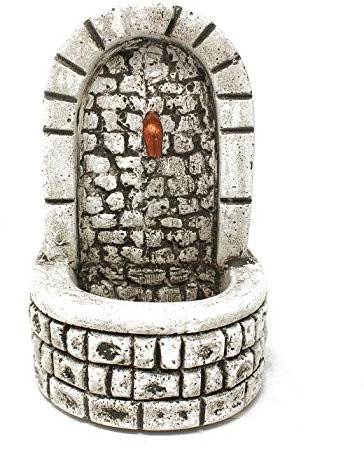 Joy Christmas Fontana in Gesso ad Arco con Muretto Rotondo Decorazione per Presepe 44961