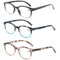Women Reading Glasses 1.25 3 Pair Stylish Ladies Readers with Comfort Spring Hinge Pattern Design for Fashion Women Reading Pouch Included