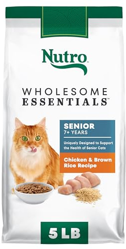 Nutro Wholesome Essentials Senior Dry Cat Food, Chicken & Rice, 5 lb