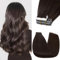 Silk-co Tape Extensions Echthaar 10stk, Remy Tape in Extensions Haarverlängerung, Skin Weft Echthaar Haarextensions Tape Kleber 25g, 02# Dunkelbraun 50cm