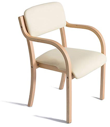 LYHD Esszimmerstuhl im nordischen Stil, Esszimmerstuhl aus massivem Holz, moderner minimalistischer Einzelarbeitsstuhl, mit Armlehnen Sessel mit offener Rückenlehne Ergonomisch