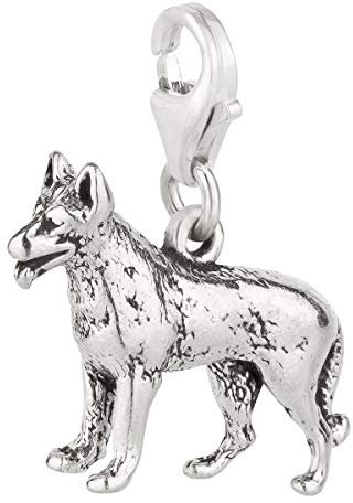 7K Charm Anhänger Hund Schäferhund 4 aus 925 Sterling Silber (20x15mm)
