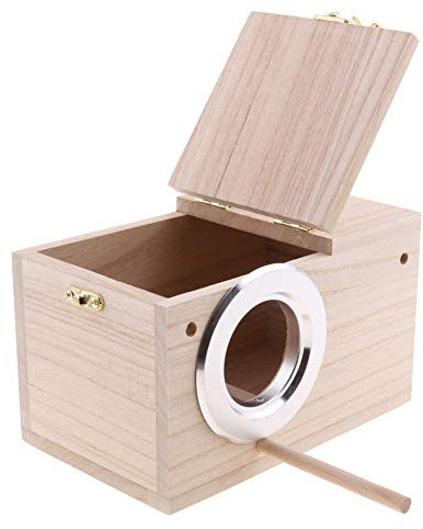 INGHU Großes Nest für Wellensittiche, Voliere aus Holz, Nistkasten für Wellensittiche, Wellensittiche, Nistkasten, Futterstation für Vögel