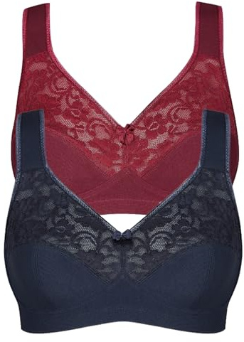 SUSA BH Damen ohne Bügel Basic Damen-BHS mit genähten Cups & anatomisch geformtem Unterbrustband I Optimaler Halt