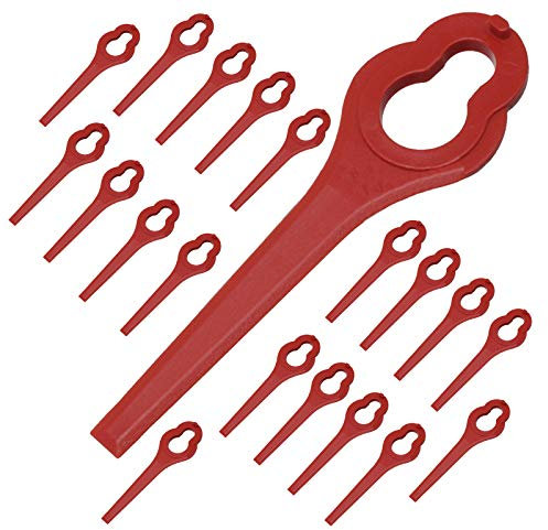 SPARES2GO Kunststoffklingen, kompatibel mit ALDI Ferrex 20 V 40 V Akku-Rasentrimmer (20 Stück)