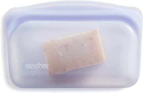 Stasher Bag Premium Silikonbeutel wiederverwendbar für Lebensmittel, Snack-Beutel, Lavendel, Dauerhaft, Backofen, spülmaschinen & gefriersicher, Umweltfreundlich, Lunch-Tasche, Leckagefrei, 355ml