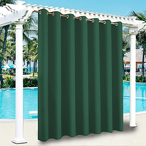 ele ELEOPTION Tenda per Esterni, Impermeabile Protezione dai Raggi UV con Occhielli, Antivento Oscurante per Interni ed Esterni, per Giardini, Cortili e Balconi (Verde Scuro, 1 Pezzo, 254 x 304 cm)