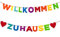 QIMMU Willkommen Zuhause, Herzlich Willkommen Girlande, Willkommen Schild Home Deko, Welcome Home Banner, Für Zuhause, Party, Empfang