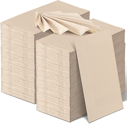 WILLBOND Confezione da 300 asciugamani usa e getta da bagno, ecologici, non sbiancati, tovaglioli usa e getta in bambù marrone, tovaglioli per ospiti per bagno, 40 x 40 cm, 20 x 9 cm