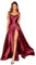 BABYONLINE D.R.E.S.S. Robe pour Mariage Demoiselle d'honneur avec Fente Elégante Robe Femme Cérémonie Anniversaire sans Manches Bordeaux 36