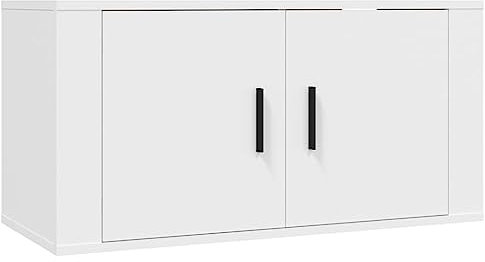 vidaXL TV Wandschrank Hängeschrank Fernsehschrank Lowboard Fernsehtisch TV Möbel Schrank HiFi-Schrank Hängend Wohnzimmer Weiß 80x34,5x40cm