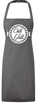 Grobe Jungs Chill and Grill Grillschürze Grau Gr. OS