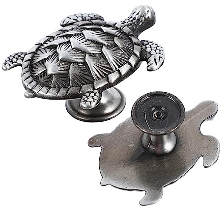 Cabilock 2 Stück Griff Messing Schubladenknöpfe Messing Schrankgriffe Schranktürknöpfe Schildkröte Schrankknöpfe Tier Schrankknöpfe Schubladengriffe Griff Tür Ornament Schubladenschrank
