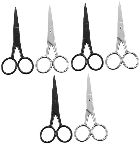 FRCOLOR 6 Stk Haarschneider Schnurrbartpflegeschere Bart-styling-knipser Wimpernverlängerung Schere Manuelle Haarschneidemaschine Haarschere Zum Ausdünnen Rostfreier Stahl Schönheitsschere
