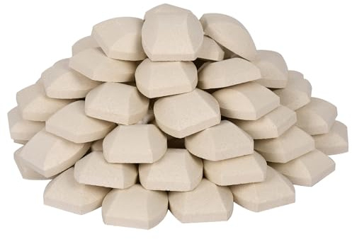 Leship Briquetas de cerámica de repuesto para turbo, parrillas de gas Nexgrill y briquetas de repuesto para rocas de lava, 50 piezas, 2 x 2 pulgadas