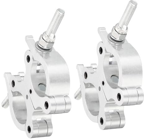 sourcing map Light Truss Clamps, Aluminum Alloy Stage Lighting Pipe O Clamp for 1.5-2.05inch OD Tube Max Load 300lb Double Buckle, 2Pcs