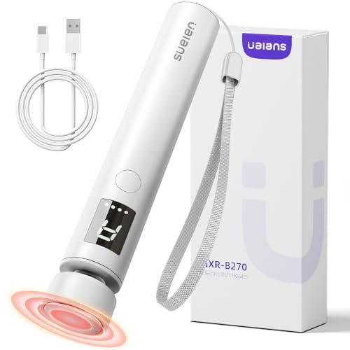 Ualans Elektronischer Juckreizgerät, Anti Juckreiz Stift für Bissen, Hitzestift Gegen Juckreiz mit Heiz & Vibrationseffekt, Wärmestift mit LCD & 3 Temperaturen, Physik Anti Juckreiz Wärmestift